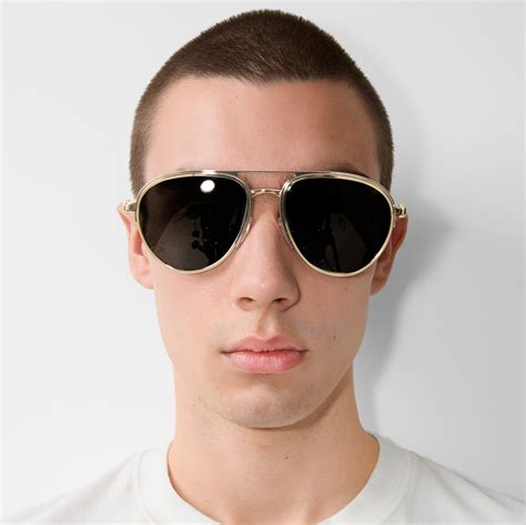 brillenkoker burberry|Shield Aviator Sunglasses in Gold .